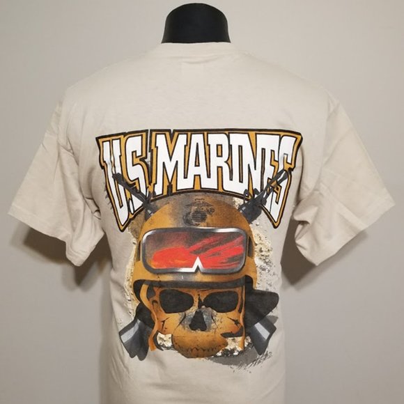 New USMC Desert Skull Tee Shirt L/Large Mens United States Military US Marines - Picture 6 of 9